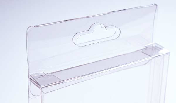 Scatole trasparenti 11.4x2.5x14.9cm con foro di sospensione (25 pezzi) [HFB17]