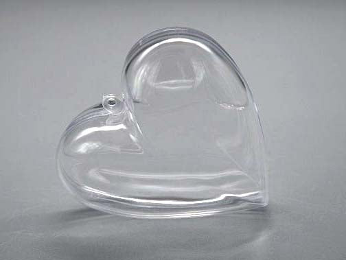 Cuore di plastica trasparente 10cm (25 pezzi) [PEP-0708100]