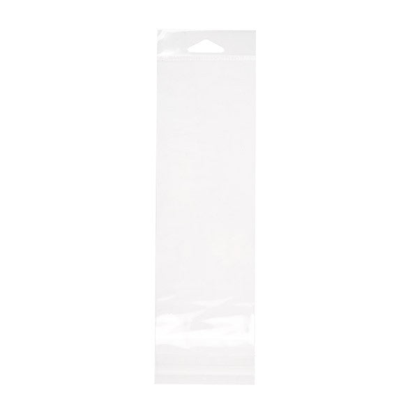 Sacchetti con foro di sospensione 8.1x22.7cm richiudibili e trasparenti (100 pezzi) [HB38]
