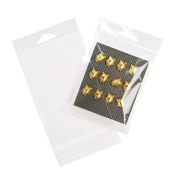Sacchetti con foro di sospensione 9.7x14.2cm richiudibili e trasparenti (100 pezzi) [HB3X5XL]
