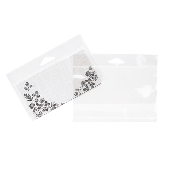 Sacchetti con foro di sospensione 14.9x6.4cm richiudibili e trasparenti (100 pezzi) [HB52]