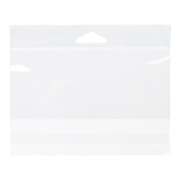 Sacchetti con foro di sospensione 14.9x6.4cm richiudibili e trasparenti (100 pezzi) [HB52]