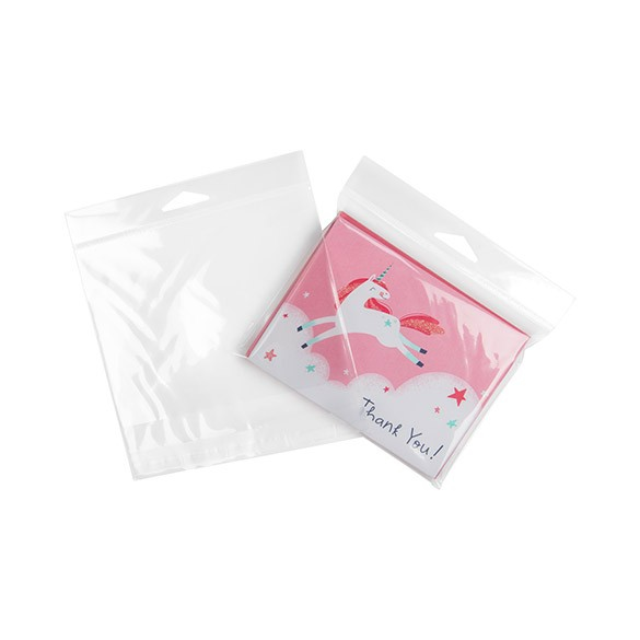 Sacchetti con foro di sospensione 15.2x11.4cm richiudibili e trasparenti (100 pezzi) [HB64]