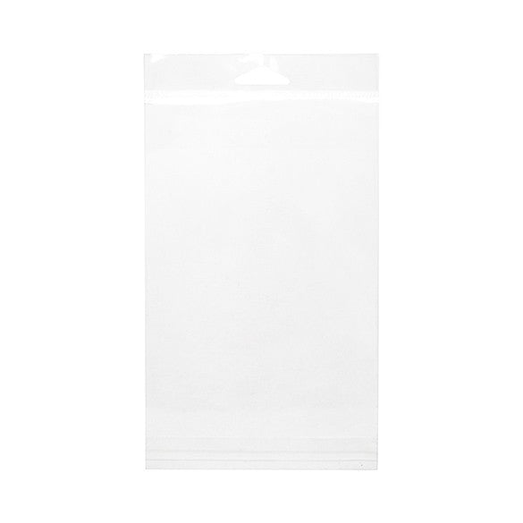 Sacchetti con foro di sospensione 12,5x17,3cm richiudibili e trasparenti (100 pezzi) [HB65]