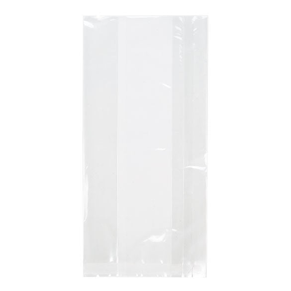 Sacchetti di plastica trasparenti 10.2x5.7x20.3cm molto resistenti con soffietto (100 pezzi) [HDGB4]