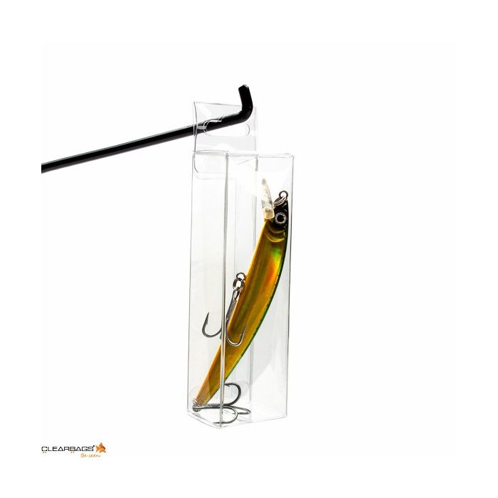 Scatole trasparenti 3.8x3.2x12.7cm con foro di sospensione (25 pezzi) [HFB220]