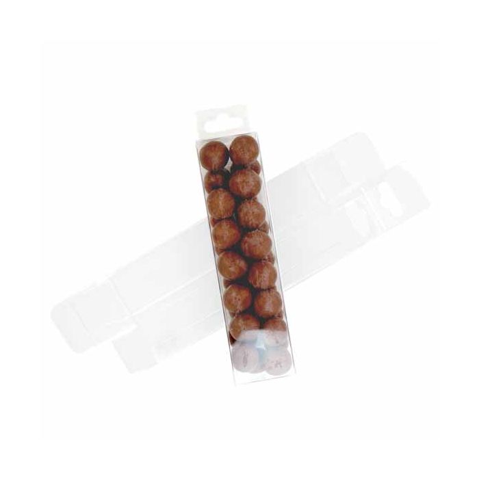 Scatole trasparenti 3.8x3.2x15.2cm con foro di sospensione (25 pezzi) [HFB221]