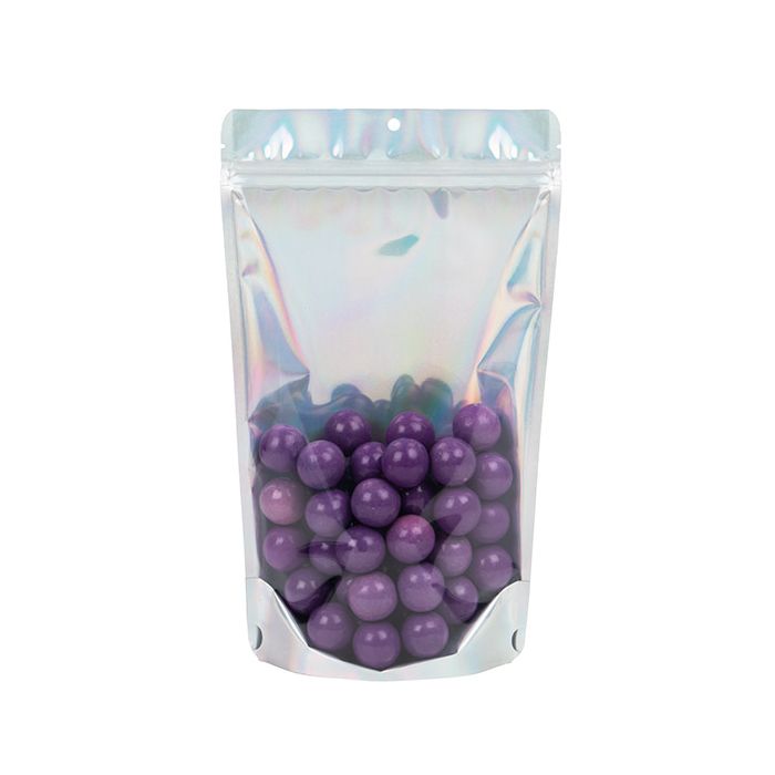 Buste doypack trasparenti/ridescenti/olografici 17,1x8,9x28,6cm con foro (25 pezzi)[ZBGH4C]