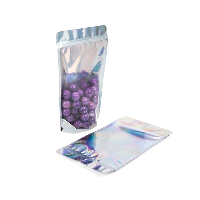 Buste doypack trasparenti/ridescenti/olografici 17,1x8,9x28,6cm con foro (25 pezzi)[ZBGH4C]