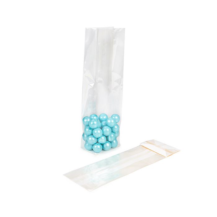 Ecologico compostabile in casa Sacchetto SOS trasparente con fondo piatto in carta 8.9x5.7x30.5 cm (100 pz) [FGPBE16]