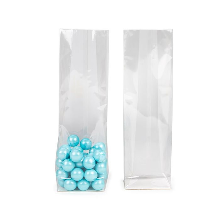 Ecologico compostabile in casa Sacchetto SOS trasparente con fondo piatto in carta 8.9x5.7x30.5 cm (100 pz) [FGPBE16]