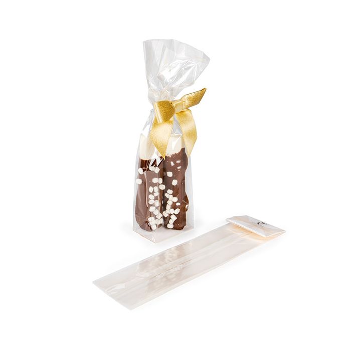 Ecologico compostabile in casa Sacchetto SOS trasparente con fondo piatto in carta 6.7x4.8x26 cm (100 pz) [FGPBE13]