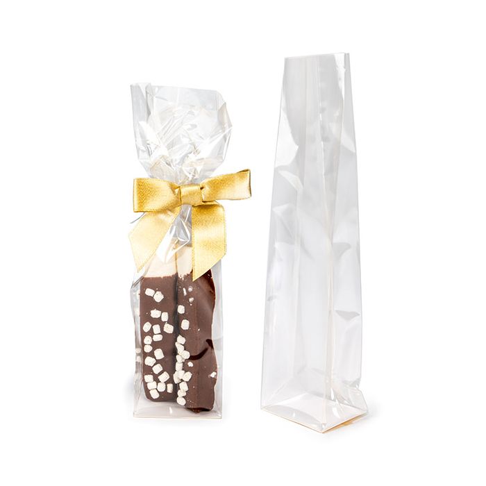 Ecologico compostabile in casa Sacchetto SOS trasparente con fondo piatto in carta 6.7x4.8x26 cm (100 pz) [FGPBE13]