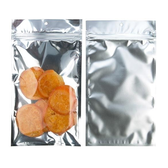 Sacchetto trasparente con chiusura a pressione trasparente/argento 12.7x20.8cm (100 pezzi) [HZB6S]