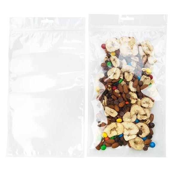 Sacchetto trasparente con chiusura a pressione con foro europeo 17.8x30.5cm laminato (100 pezzi) [HZB8]