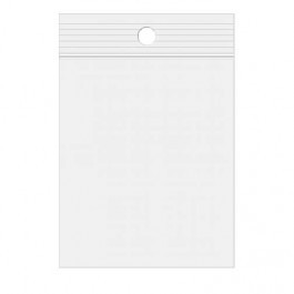 Grip Seal Bags with Hang hole 12.5x12.5cm Crystal Clear PP 75 micron