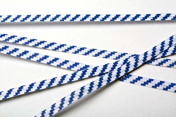 Tin Ties 10.2x0.4cm Paper White/Blue striped (1.000 pieces)