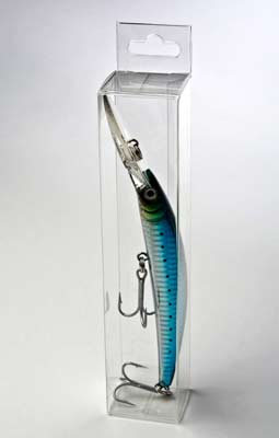 Scatole trasparenti 3.8x3.2x17.8cm con foro di sospensione (25 pezzi) [HFB222]