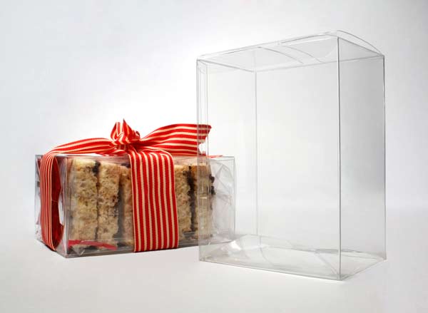 Plastic Gift Boxes 13x5.1x13cm Crystal Clear with Autolock Bottom