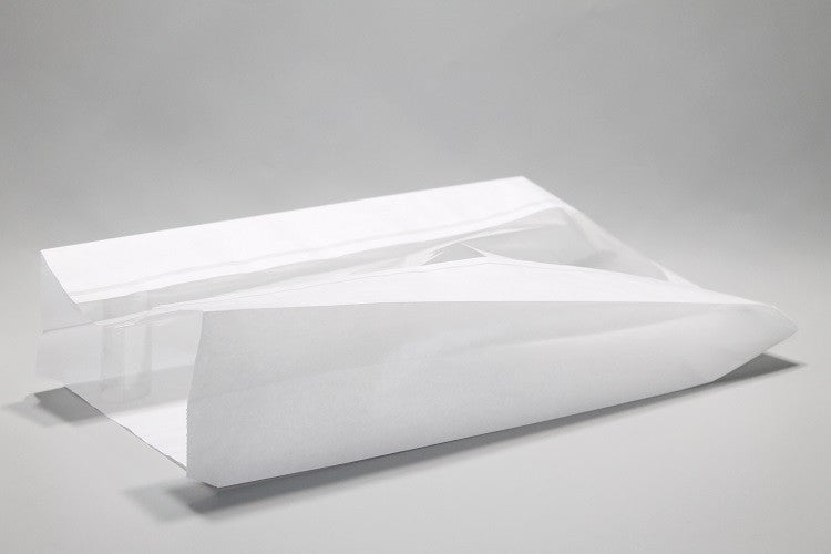 Sacchetti di carta con finestra 20x9x38cm Kraft bianco 40 g/qm (100 pezzi) [PAZ2018]