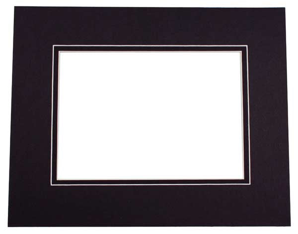 Passe-partout doppio spessore nero/nero 45,7x61cm con finestra 32,1x47,3cm (10 pezzi) [MD20138]