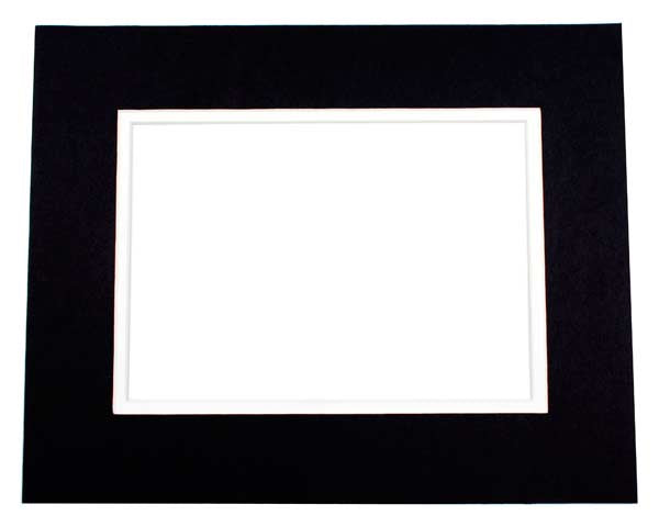 Passe-partout doppio spessore nero/bianco 12.7x17.8cm con finestra 9.2x14.3cm (10 pezzi) [MD20156]