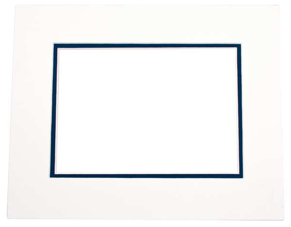 Passe-partout doppio spessore color avorio/blu scuro 20.3x25.4cm con finestra 11.8x16.8cm (10 pezzi) [MD20040]
