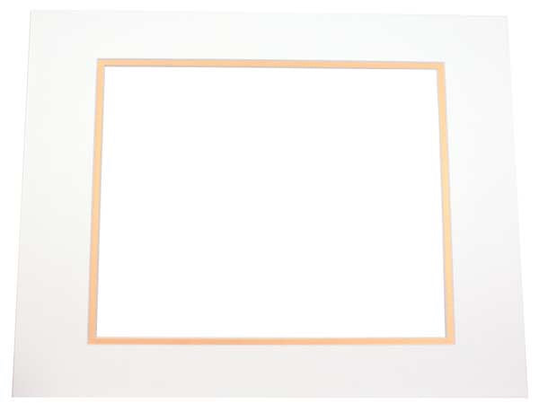 Passe-partout doppio spessore color avorio/oro 12,7x17,8cm con finestra 9,2x14,3cm (10 pezzi) [MD20132]