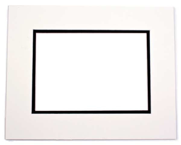 Passe-partout doppio spessore color avorio/nero 12.7x17.8cm con finestra 9.2x14.3cm (10 pezzi) [MD20129]
