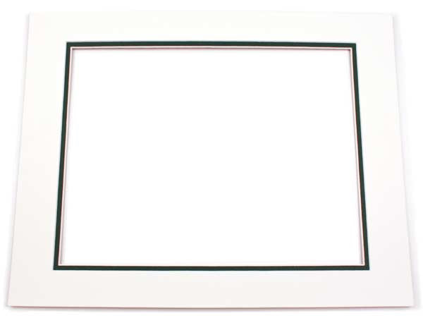 Passe-partout doppio spessore color avorio/verde scuro 30.5x40.6cm con finestra 19.4x29.5cm (10 pezzi) [MD20105]