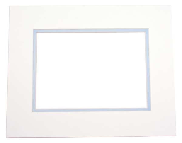 Passe-partout doppio spessore color avorio/azzurro 20.3x25.4cm con finestra 11.8x16.8cm (10 pezzi) [MD20020]