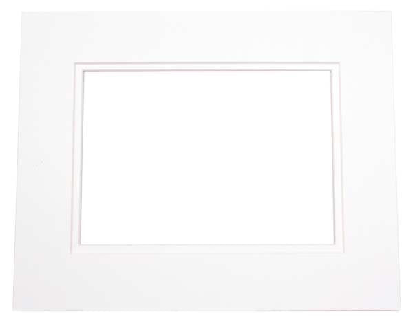Passe-partout doppio spessore bianco/bianco 40,6x50,8cm con finestra 27x34,6cm (10 pezzi) [MD20151]
