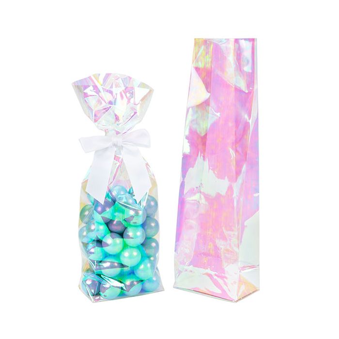Sacchetto iridescente con fondo piatto in carta 9 x 5,5 x 30,5 cm (50 pezzi) [HFGPB16]