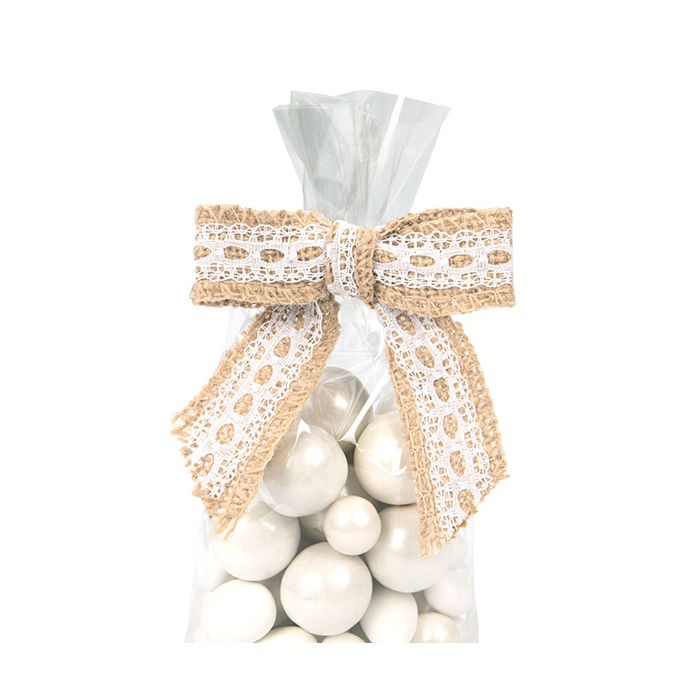 Fiocco pre-annodato iuta 8,9 cm (25 pezzi) [JBOWL]