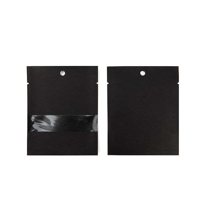 Sacchetti kraft nero ecologico 7,6x10,2 cm Sigillabile con finestra (100 pz) [KHS34BKW]