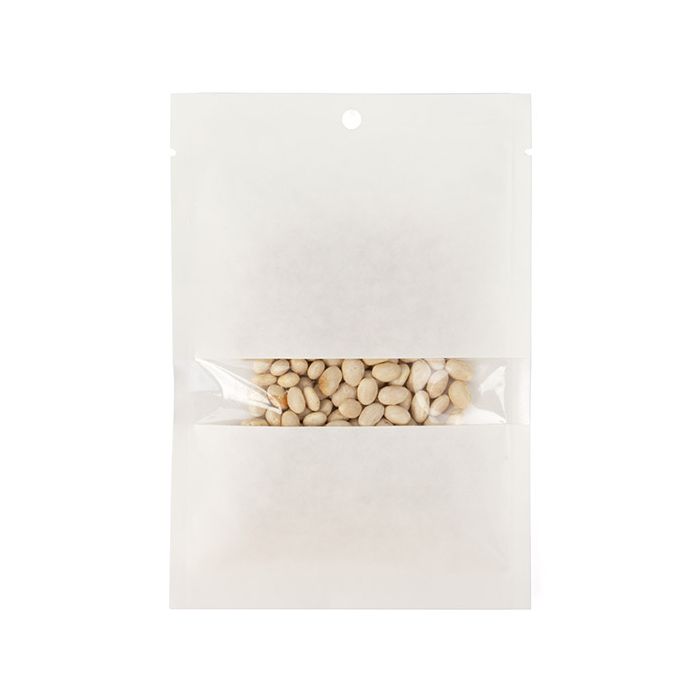 Sacchetti kraft bianche ecologico 10,2x15,2 cm Sigillabile con finestra (100 pz) [KHS46WKW]