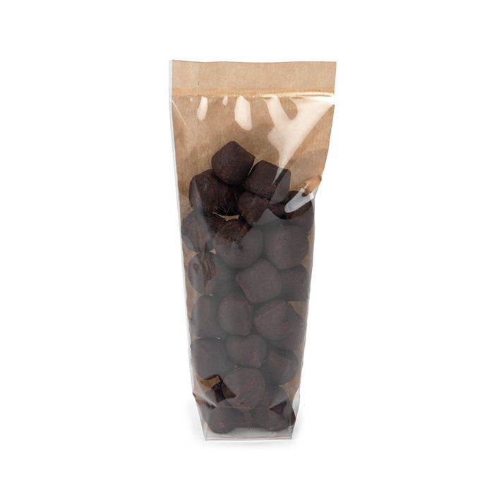 Kraft Sacchetto SOS trasparente con fondo piatto in carta 5.1x4.4x21.6 cm (100 pz) [FGKB20]