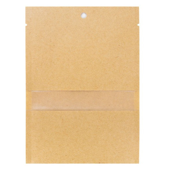 Sacchetti kraft termosaldabili 11.2x15.7cm con finestra (100 pezzi) [KHS46MW]
