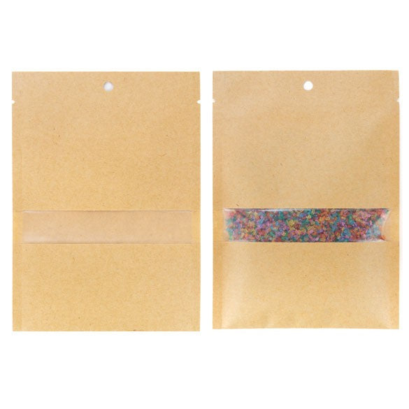 Sacchetti kraft termosaldabili 11.2x15.7cm con finestra (100 pezzi) [KHS46MW]