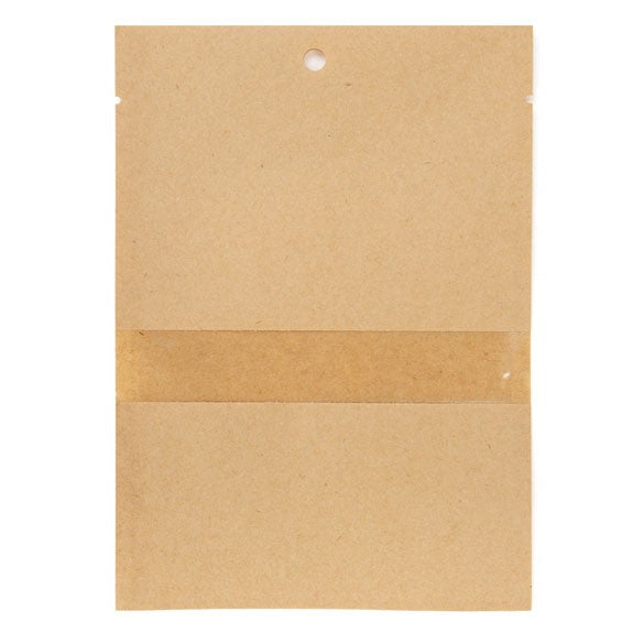 Sacchetto kraft compostabile 11.2x15.7cm con finestra e termosaldabile (100 pezzi) [KHS46W]