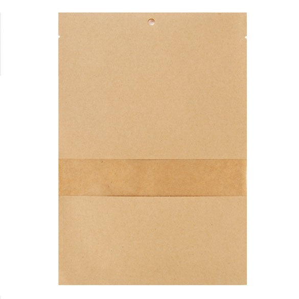 Sacchetto kraft compostabile 15.2x22.9cm con finestra e termosaldabile (100 pezzi) [KHS69W]