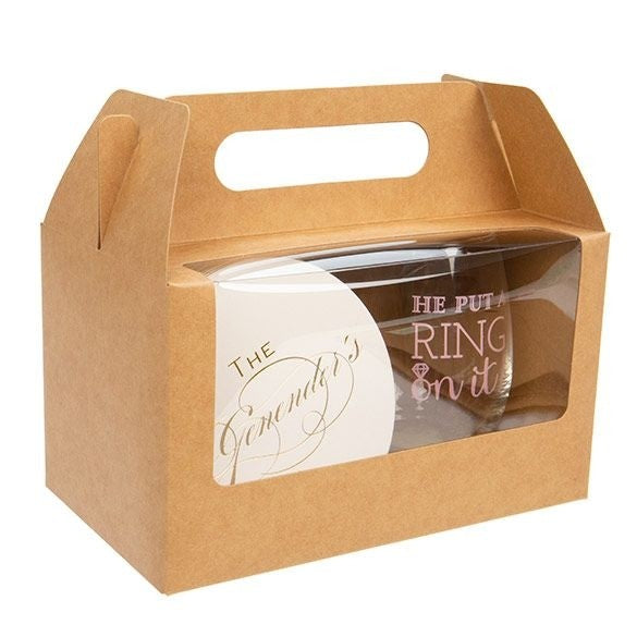 Scatola in carta Kraft con manico 17.8x10.2x10.2 cm (25 Pezzi) [WKRG173]