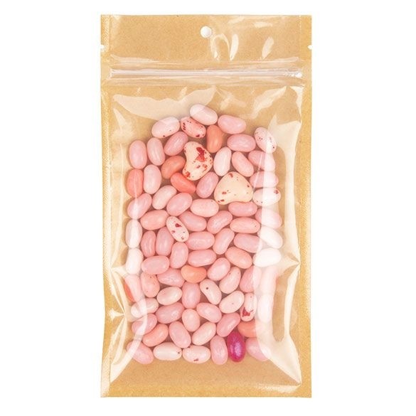 Sacchetto kraft con fronte trasparente 10,2 x 16,5 cm con tacche di strappo (100 pezzi) [HZB5KC]