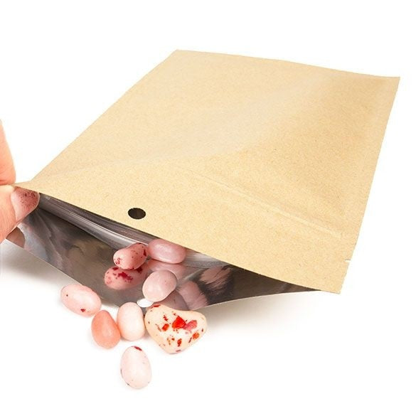 Sacchetto kraft con foro di sospensione 12.7 x 20.8 con tacche di strappo (100 Pezzi) [HZBB6K]