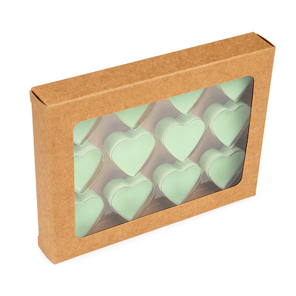 Scatole in carta kraft per pasticceria artigianale, cuore Inserti 10.2x2.1x13.8 cm (25 pezzi) [CNDYH271]