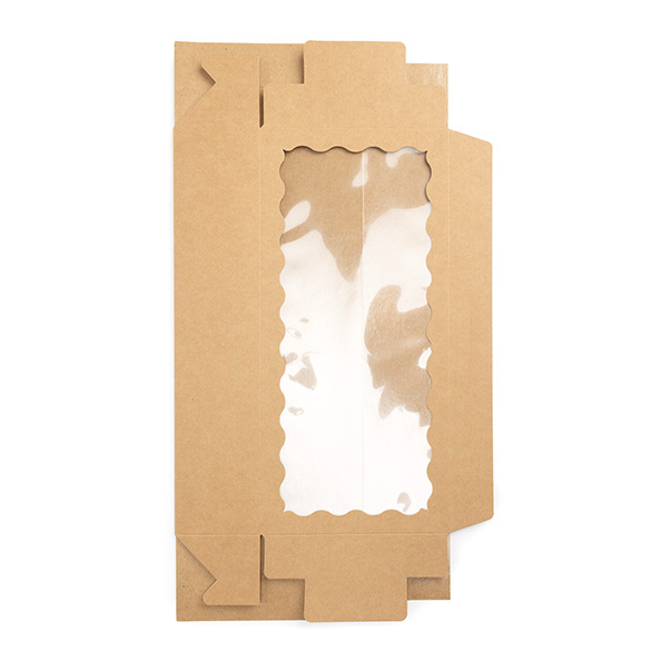 Scatola carta kraft con finestra smerlata 30x6,5x14cm (25 pz) [WKRG125]