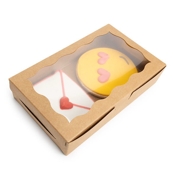 Scatola carta kraft con finestra smerlata 17,8x3,8x11cm (25 pz) [WKRG74]