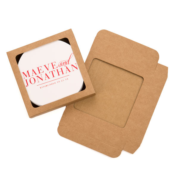 Scatoline in carta kraft 10.5x2.2x10.5cm finestra ritagliata (25 pezzi) [WKR245]