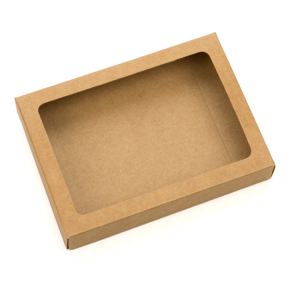 Scatoline in carta kraft 9.4x2.2x13.2cm finestra ritagliata (25 pezzi) [WKR246]