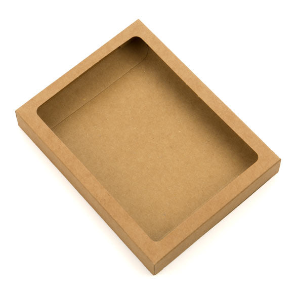 Scatoline in carta kraft 11.4x2.2x14.9cm finestra ritagliata (25 pezzi) [WKR247]